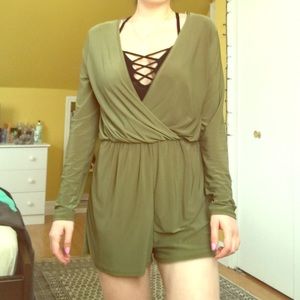 Olive green romper